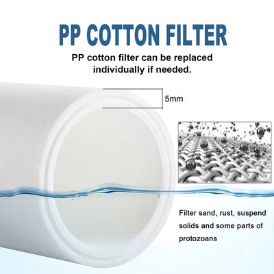 Elementi di filtro per riempimento dell'acqua di pre-filtrazione per uso domestico con funzione di rimozione dei batteri
