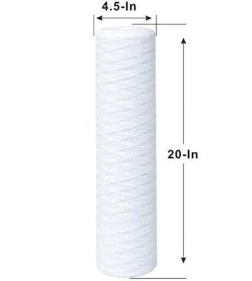 Cartuccia di filtro per ferite a spirale di filato di polipropilene in PP da 20 pollici per l'ispezione video in uscita
