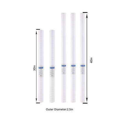 10 20 30 40 Inch String Wound Filter Cartridge per l' attrezzatura di trattamento dell' acqua