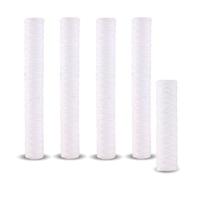 Elemento filtro in filato di polipropilene da 20 pollici con scheletro per applicazioni pesanti
