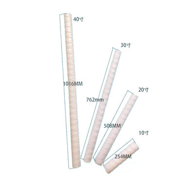 10 20 30 40 pollici 1 5 10 20 50 100 Micron String Wound PP Yarn Filter Cartridge per pretrattamento RO