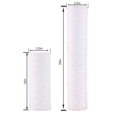 10 20 30 40 pollici 1 5 10 20 50 100 Micron String Wound PP Yarn Filter Cartridge per pretrattamento RO