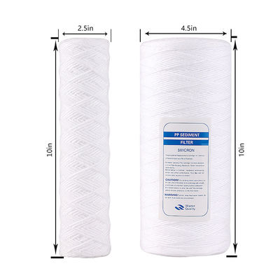 10 20 30 40 pollici 1 5 10 20 50 100 Micron String Wound PP Yarn Filter Cartridge per pretrattamento RO
