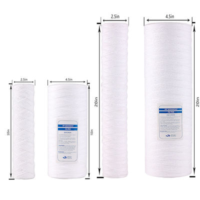00,68 kg 40 * 2,5 pollici PP cotone Fronte filtro di sicurezza Fibra di vetro nylon filtro spirale ferita elemento
