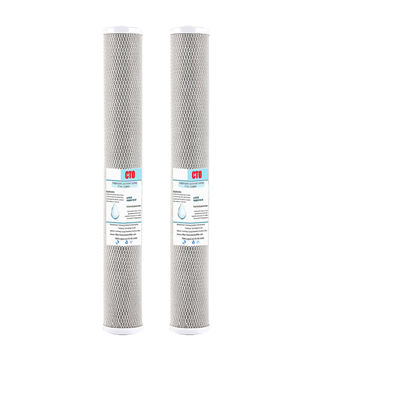 Elemento filtro di carbonio compresso a bocca piatta da 20 pollici per macchine commerciali per acqua pura